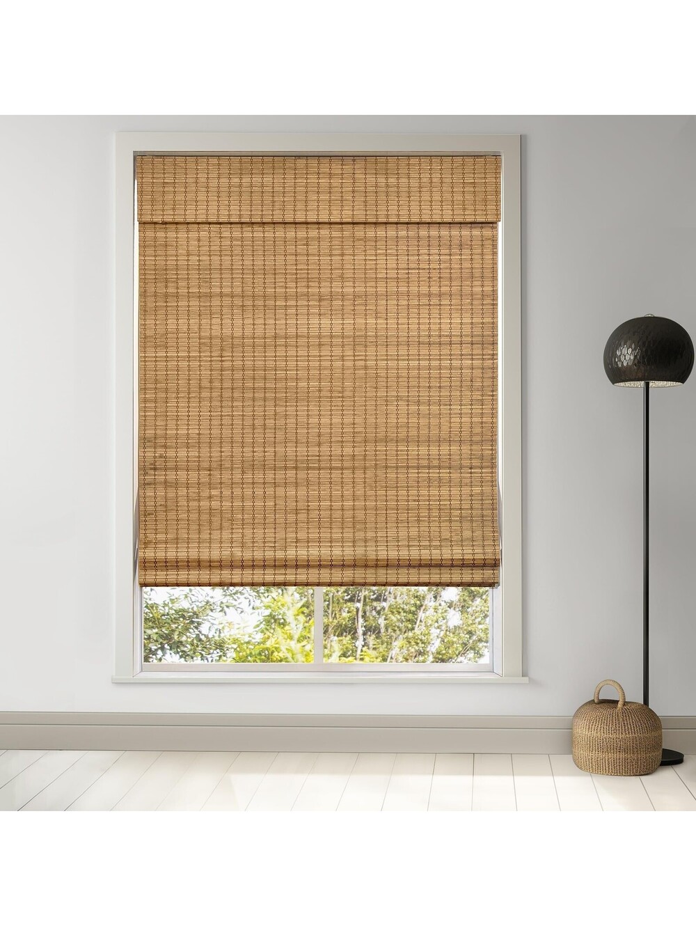 LazBlinds 20x64 Cordless Bamboo Roman Shade Room Darkening Highfield Teak